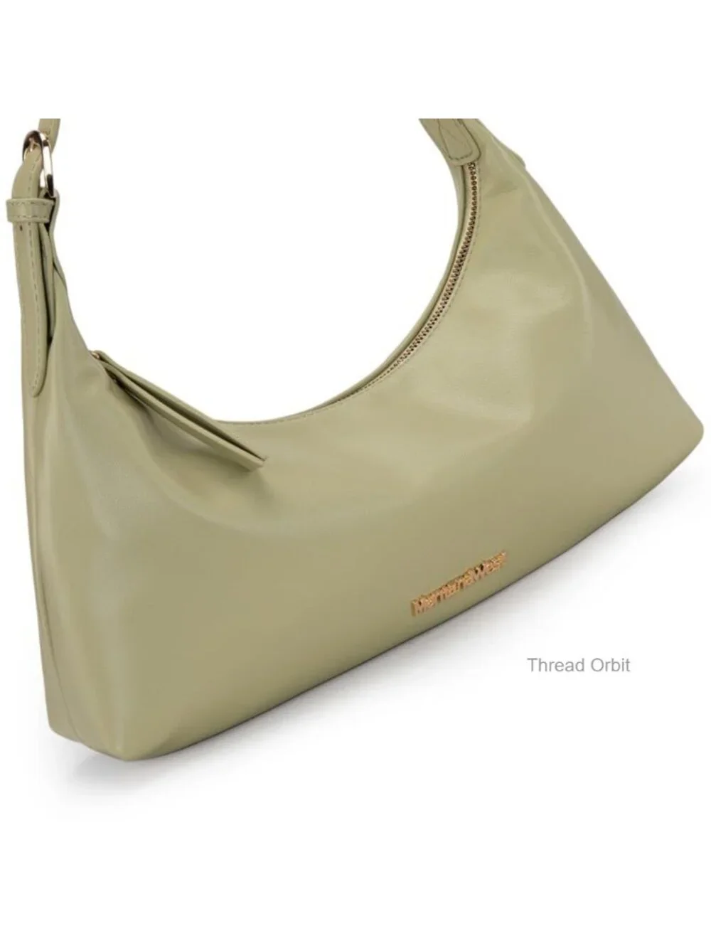 Medium Vegan Leather Crescent Hobo Shoulder Bag with Removable Handle